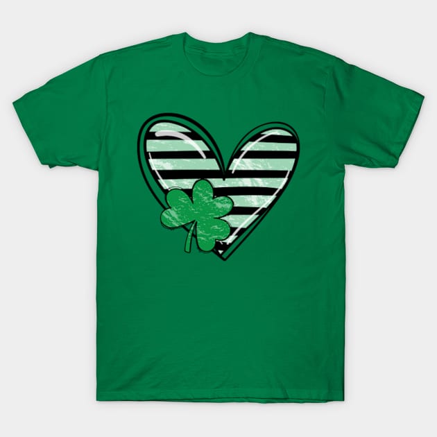 Love Shamrock Green Heart for St Patricks Day T-Shirt by Davidsmith